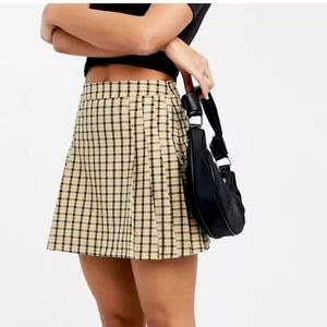 Plaid Yellow Mini Skirt y2k